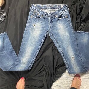 Miss Me Distressed Blue Flare Jeans